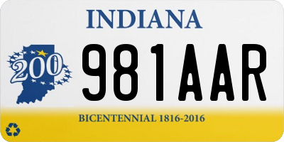 IN license plate 981AAR