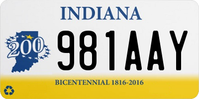IN license plate 981AAY