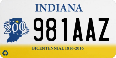 IN license plate 981AAZ