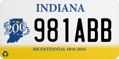 IN license plate 981ABB