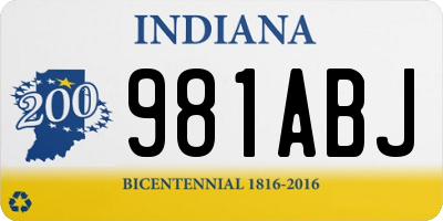 IN license plate 981ABJ