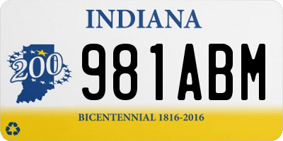 IN license plate 981ABM