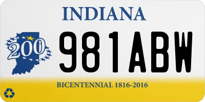 IN license plate 981ABW