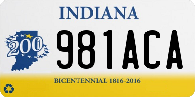 IN license plate 981ACA
