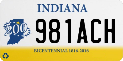 IN license plate 981ACH