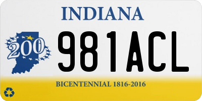 IN license plate 981ACL