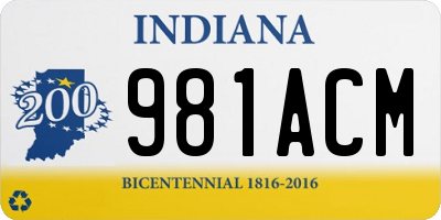 IN license plate 981ACM