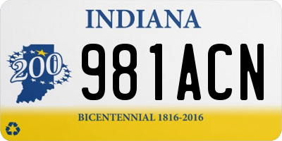 IN license plate 981ACN
