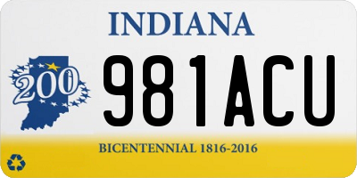 IN license plate 981ACU