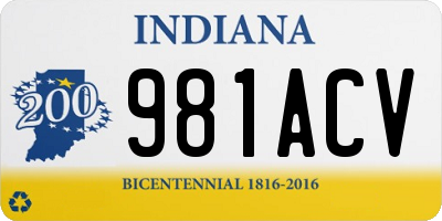 IN license plate 981ACV