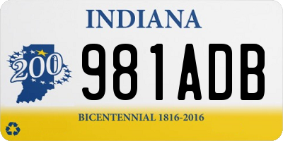 IN license plate 981ADB