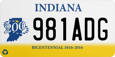 IN license plate 981ADG