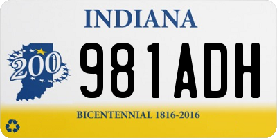 IN license plate 981ADH