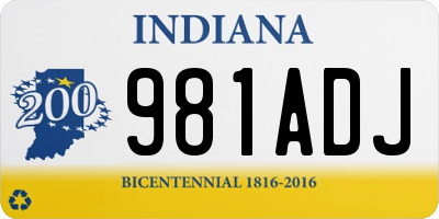 IN license plate 981ADJ