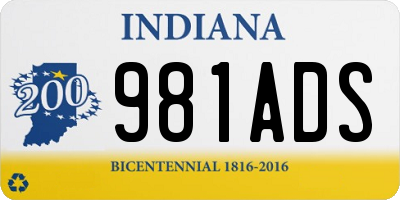 IN license plate 981ADS
