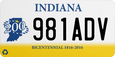 IN license plate 981ADV