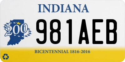 IN license plate 981AEB