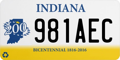 IN license plate 981AEC