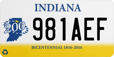 IN license plate 981AEF