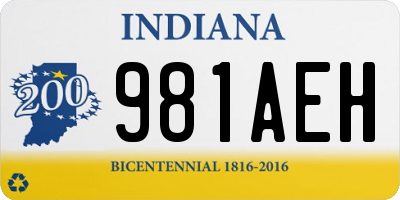 IN license plate 981AEH