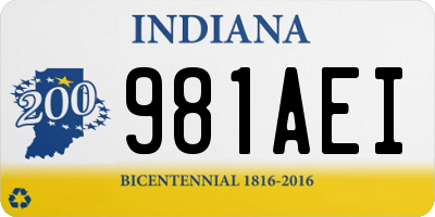 IN license plate 981AEI