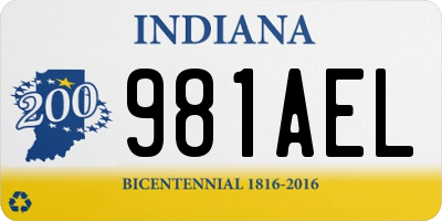 IN license plate 981AEL