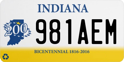 IN license plate 981AEM
