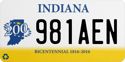 IN license plate 981AEN