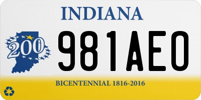 IN license plate 981AEO