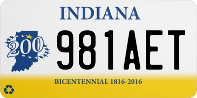 IN license plate 981AET