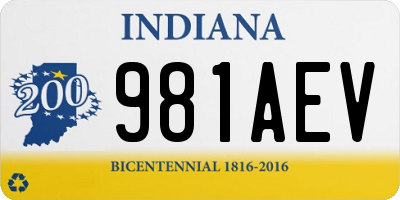 IN license plate 981AEV