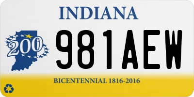 IN license plate 981AEW
