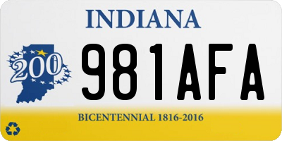 IN license plate 981AFA