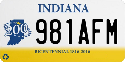 IN license plate 981AFM