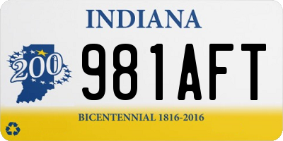 IN license plate 981AFT