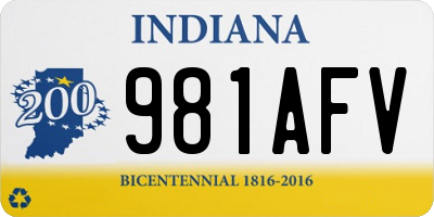 IN license plate 981AFV