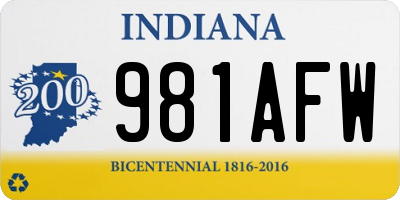 IN license plate 981AFW