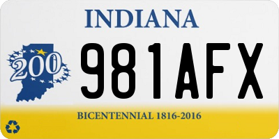 IN license plate 981AFX