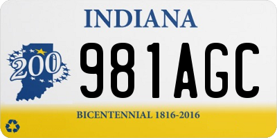 IN license plate 981AGC