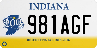 IN license plate 981AGF