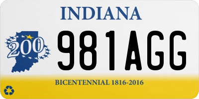 IN license plate 981AGG