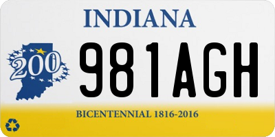 IN license plate 981AGH