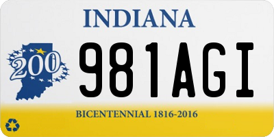 IN license plate 981AGI