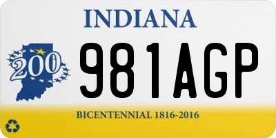 IN license plate 981AGP