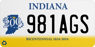 IN license plate 981AGS