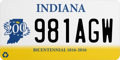 IN license plate 981AGW