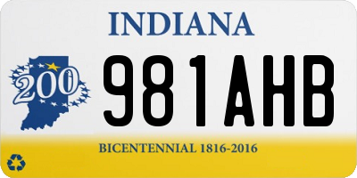 IN license plate 981AHB