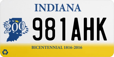 IN license plate 981AHK