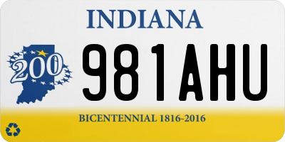 IN license plate 981AHU