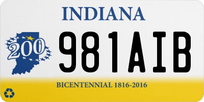 IN license plate 981AIB